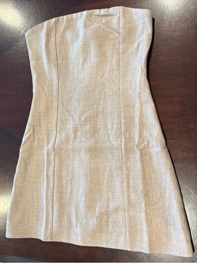 Strapless Cream Sheath Dress